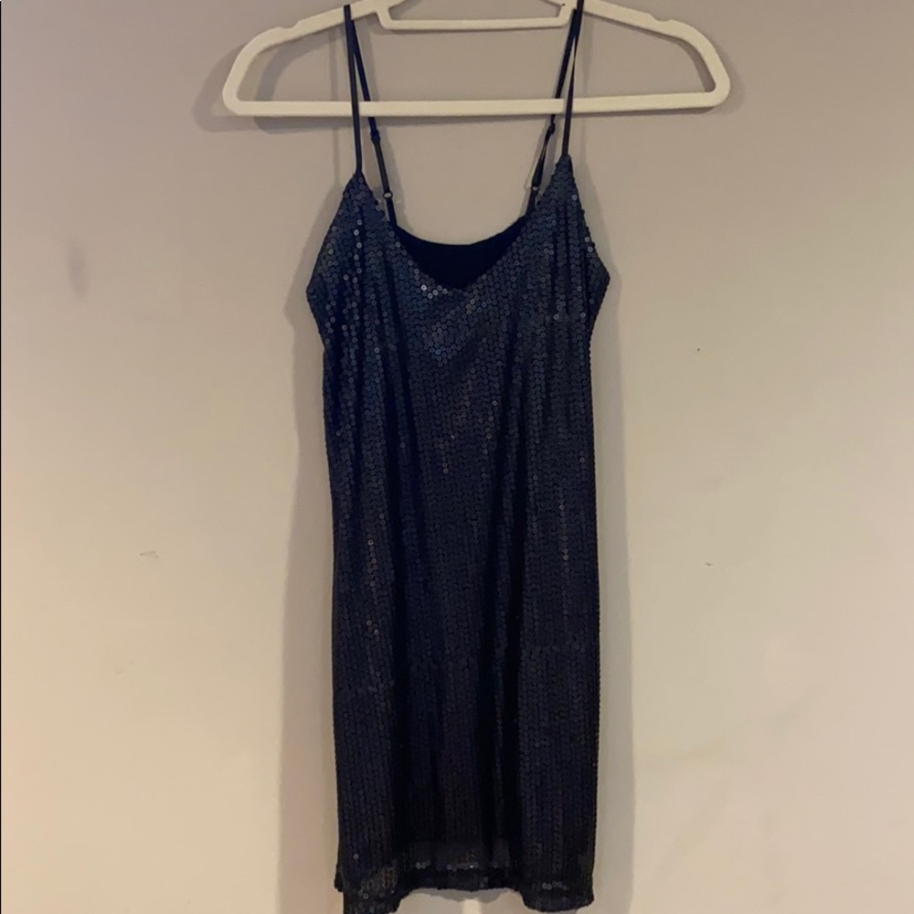 Black Sequin Slip Dress